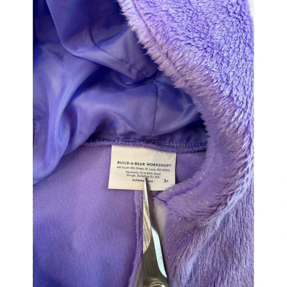 Build-A-Bear Workshop Purple Unicorn Mermaid Costume Shimmer Plush Hooded Outfit